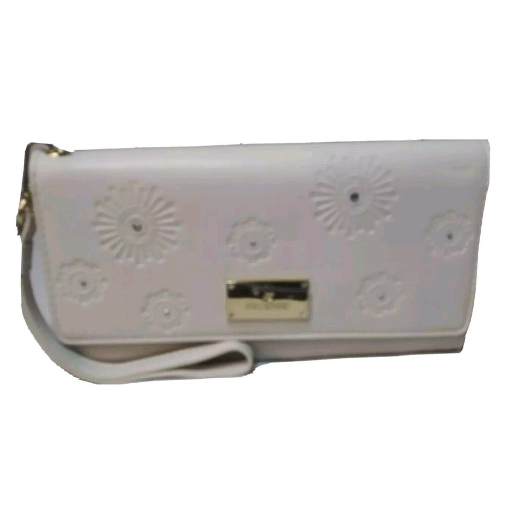 Swarovski Crystal Travel Wallet Ivory Clutch Purse